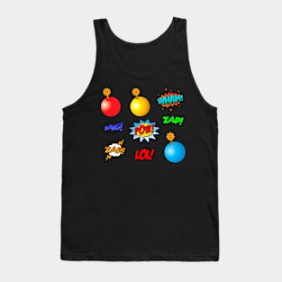 Merry Christmas Superheroes Words Tank Top